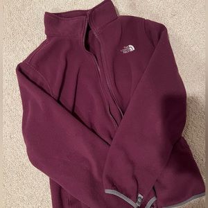 North Face fleece full zip . Purple. Girls large ... fits like women's small.